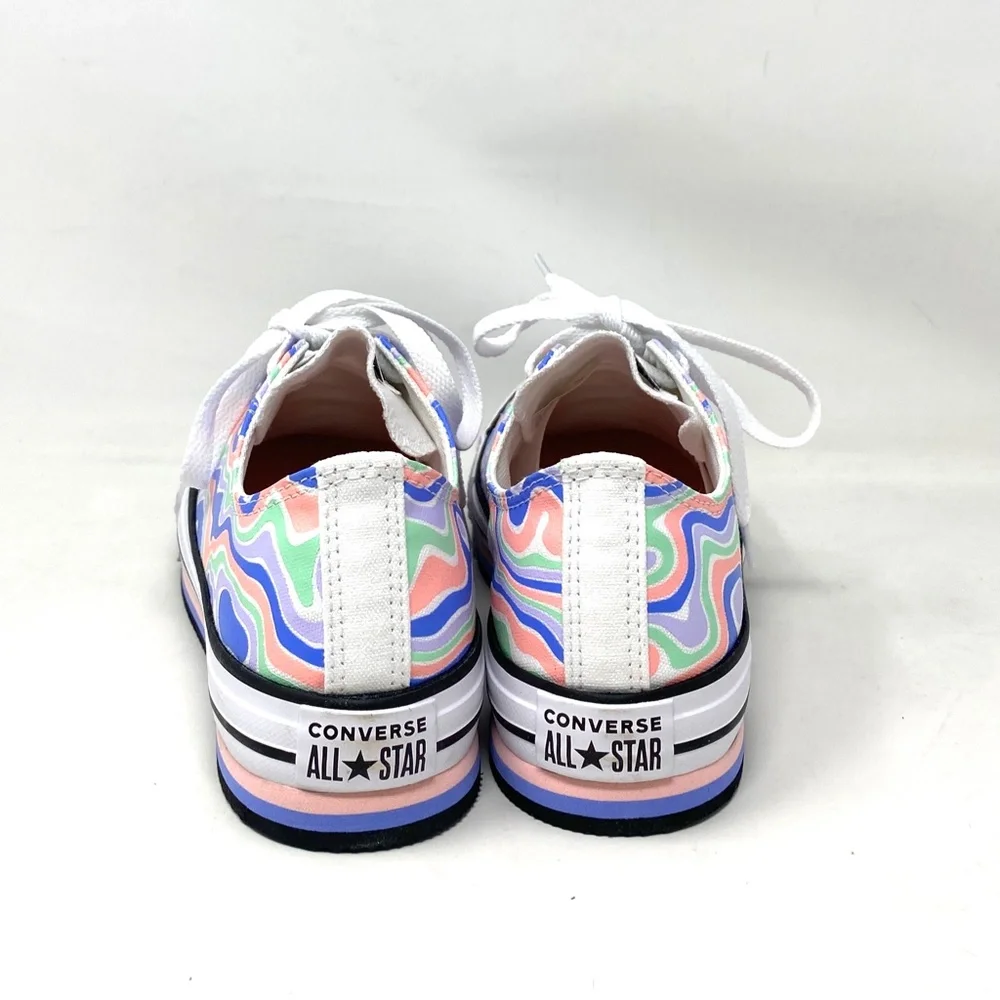 Converse CTAS Lift Platform Low Top Multi Women Kids Canvas Size Sneaker A01018F - Picture 4 of 9